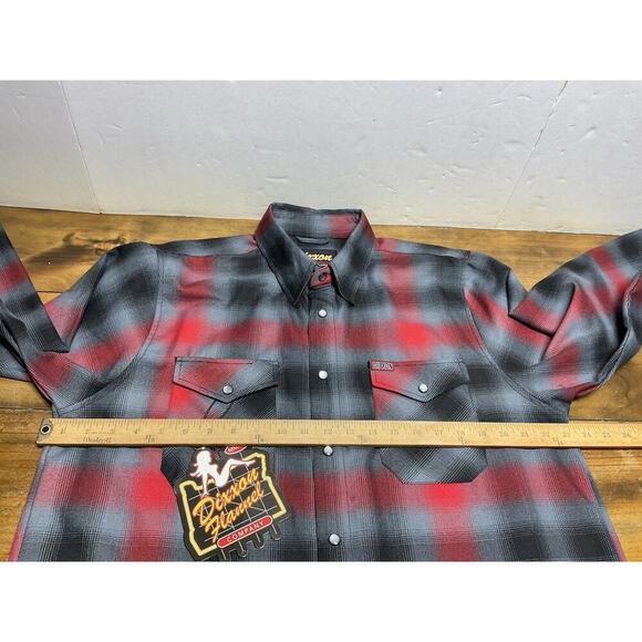 Dixxon Flannel “The Blazer” Mens Size Large Flannel Shirt Red Gray Large NWT - Picture 9 of 14